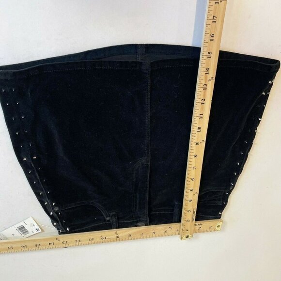 Hudson Jeans Womens Viper Mini Skirt Black Size 25 Velvet Studded 5 Pocket NWT - Picture 9 of 9